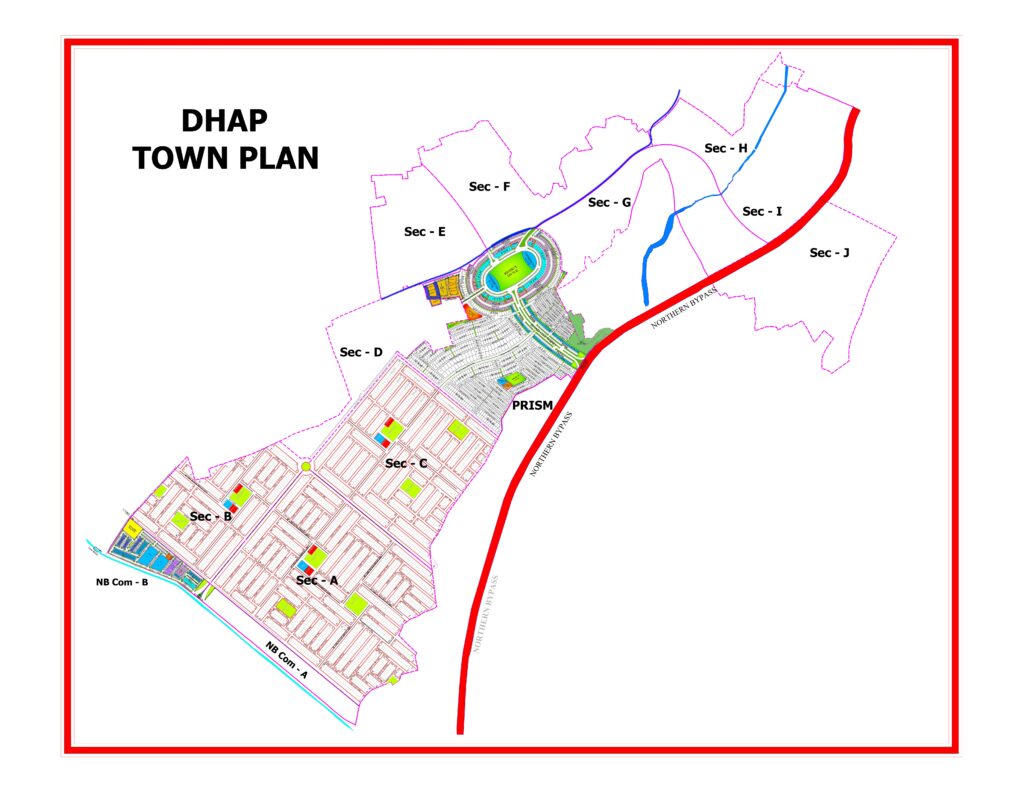 dha peshawar map complete town