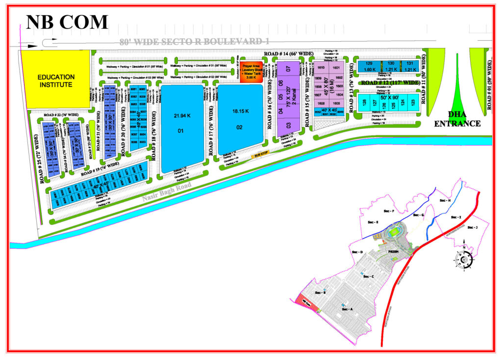 Dha Peshawar map NB Commercial